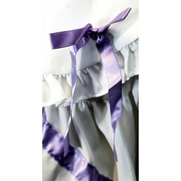 VTG 80s Rare Editions Girls Dress sz 6 White Multicolored Striped Long Sleeve - Picture 4 of 11